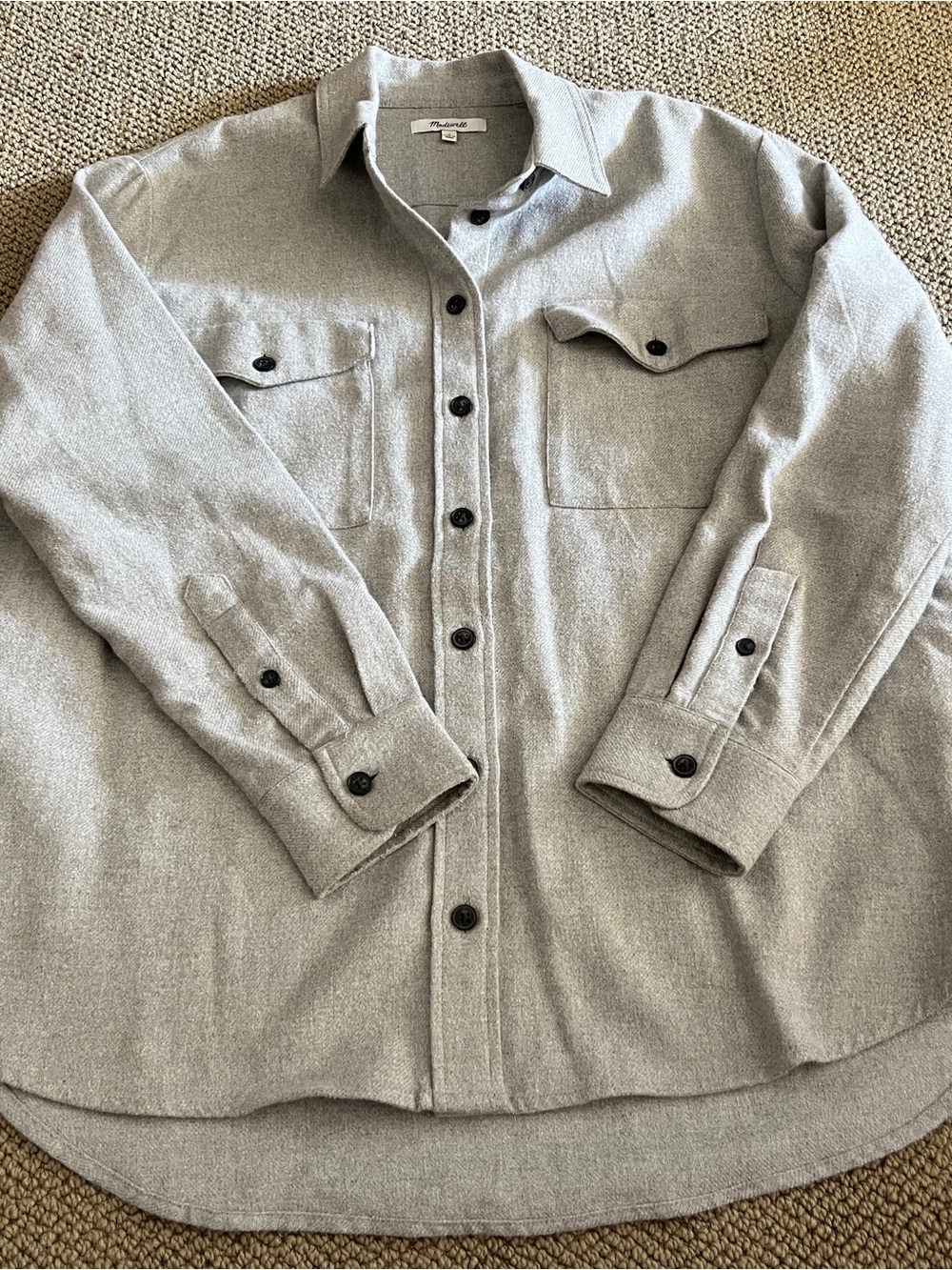 Madewell Women’s Flannel Flap-Pocket Oversized Ex-Boyfriend Shirt-medium